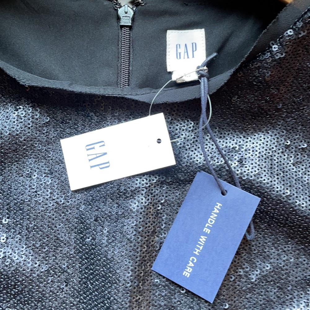 NWT GAP black sequin dress t-shirt style relax fit - Picture 8 of 11